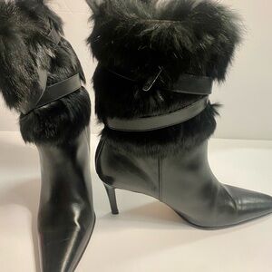 Coach Black Fur-Trimmed Women's Boots